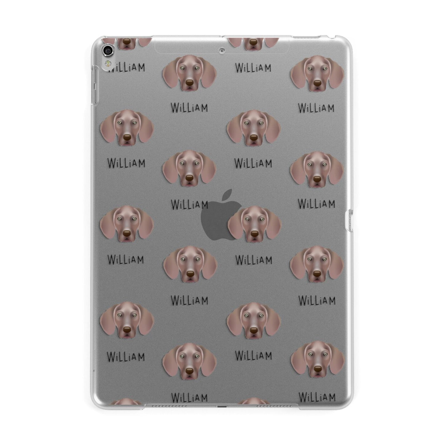 Weimaraner Icon with Name Apple iPad Silver Case