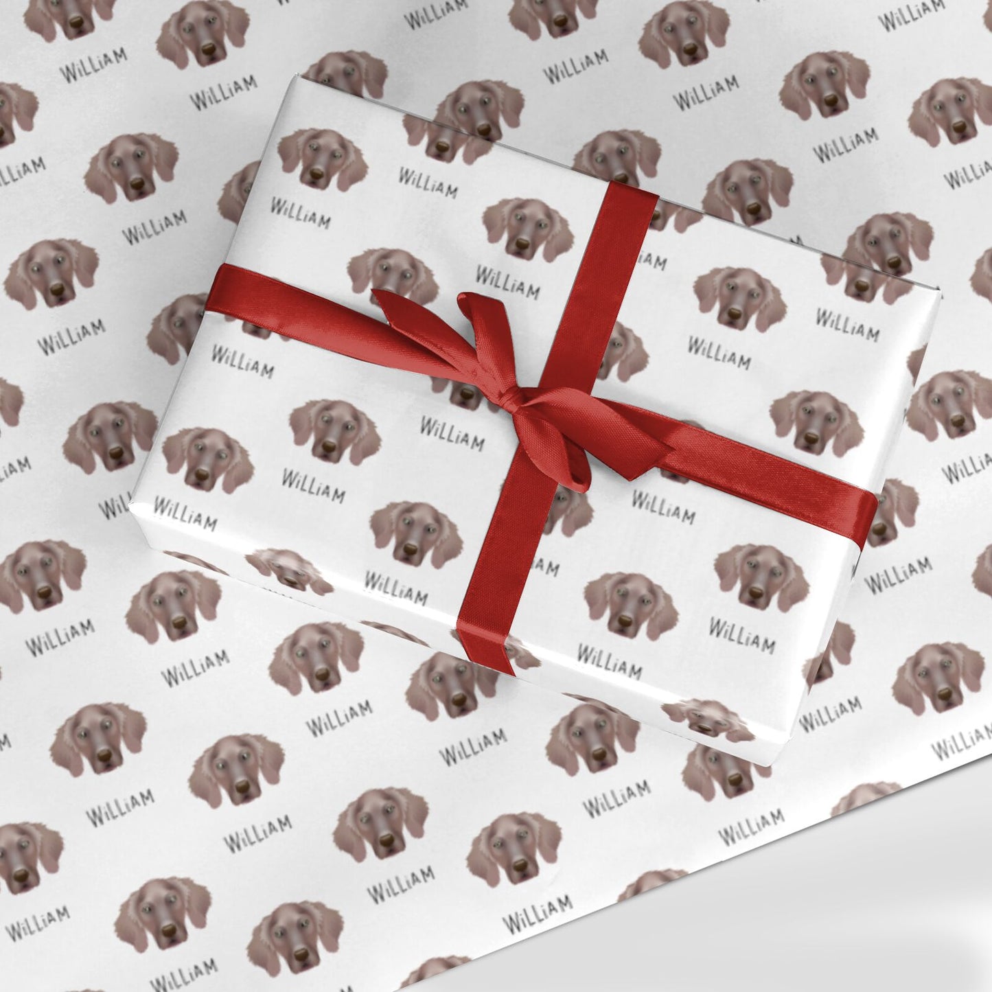 Weimaraner Icon with Name Custom Wrapping Paper