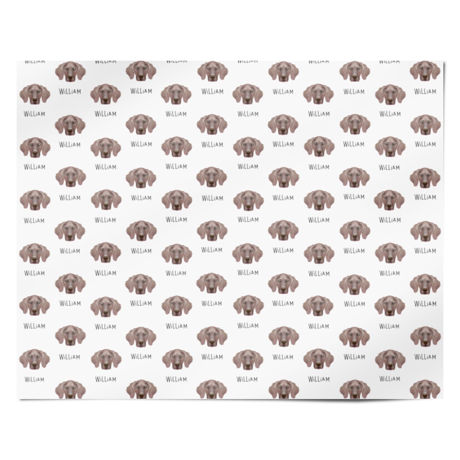 Weimaraner Icon with Name Personalised Wrapping Paper Alternative