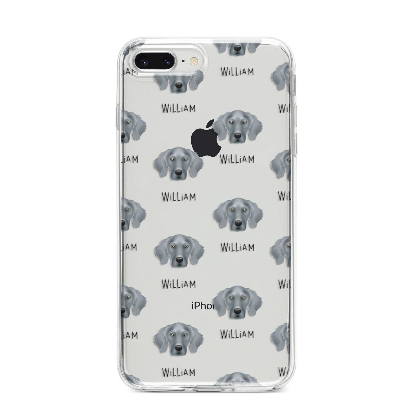 Weimaraner Icon with Name iPhone 8 Plus Bumper Case on Silver iPhone