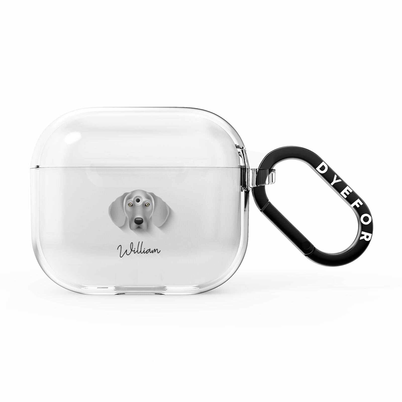Weimaraner Personalised AirPods Clear Case 3rd Gen