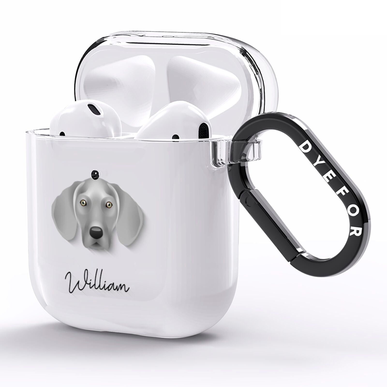 Weimaraner Personalised AirPods Clear Case Side Image