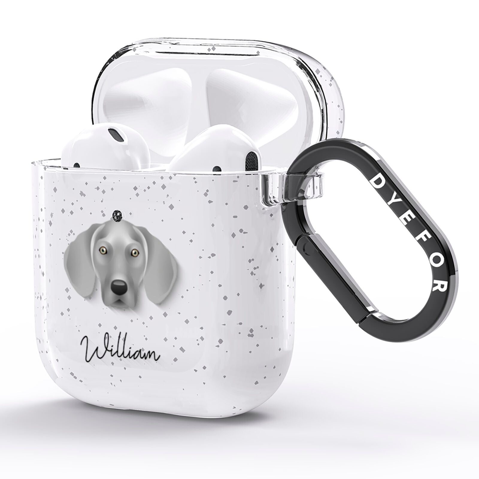 Weimaraner Personalised AirPods Glitter Case Side Image