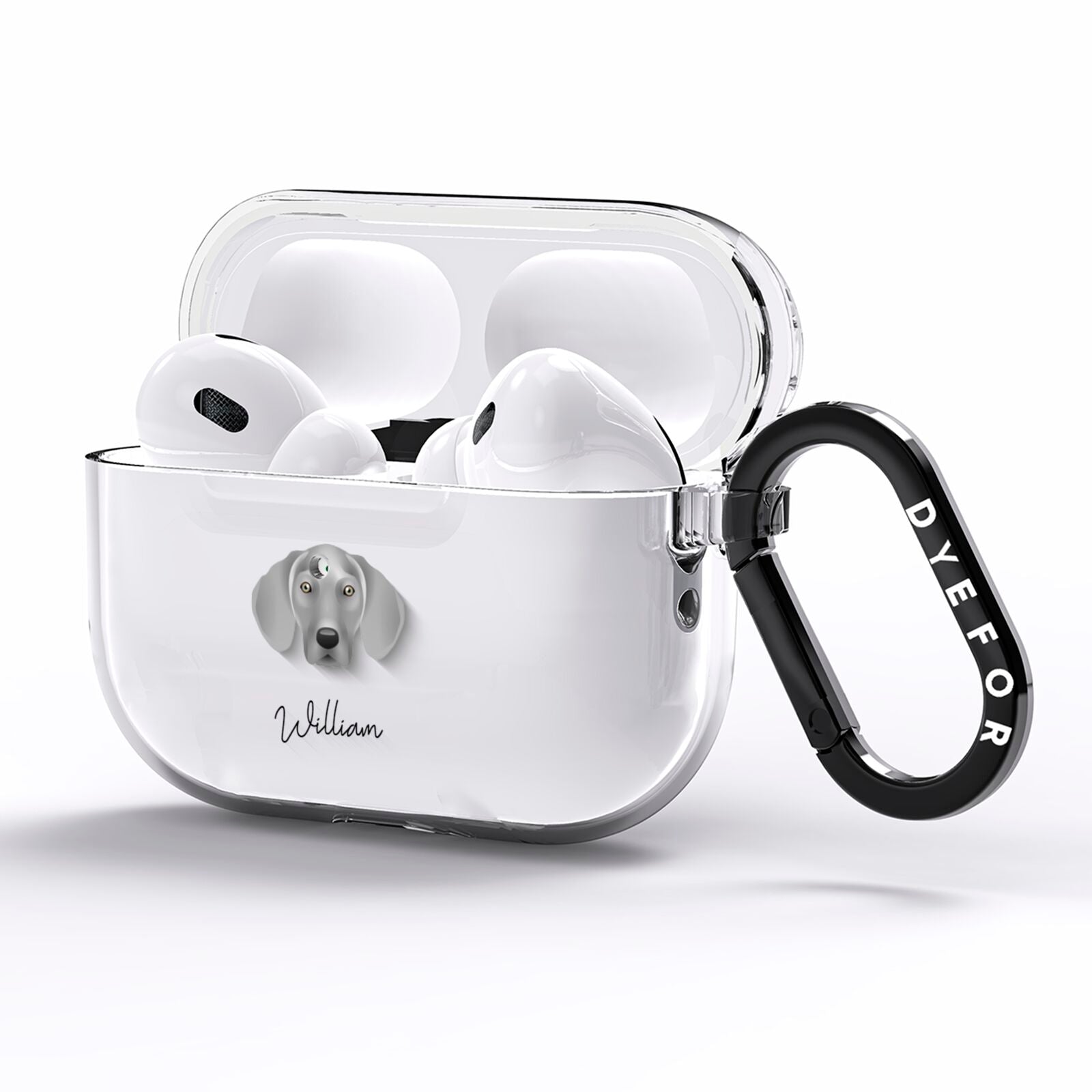 Weimaraner Personalised AirPods Pro Clear Case Side Image