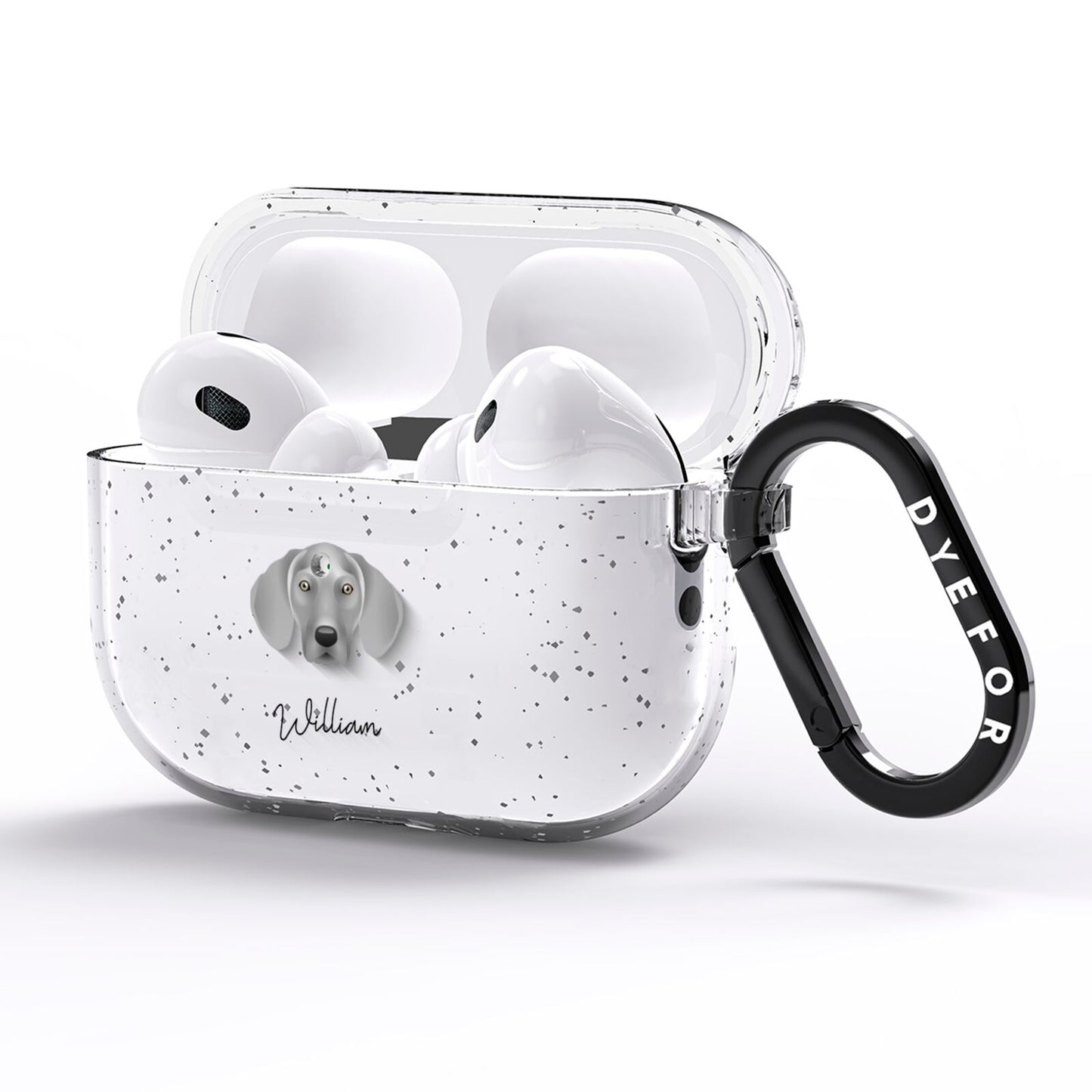 Weimaraner Personalised AirPods Pro Glitter Case Side Image