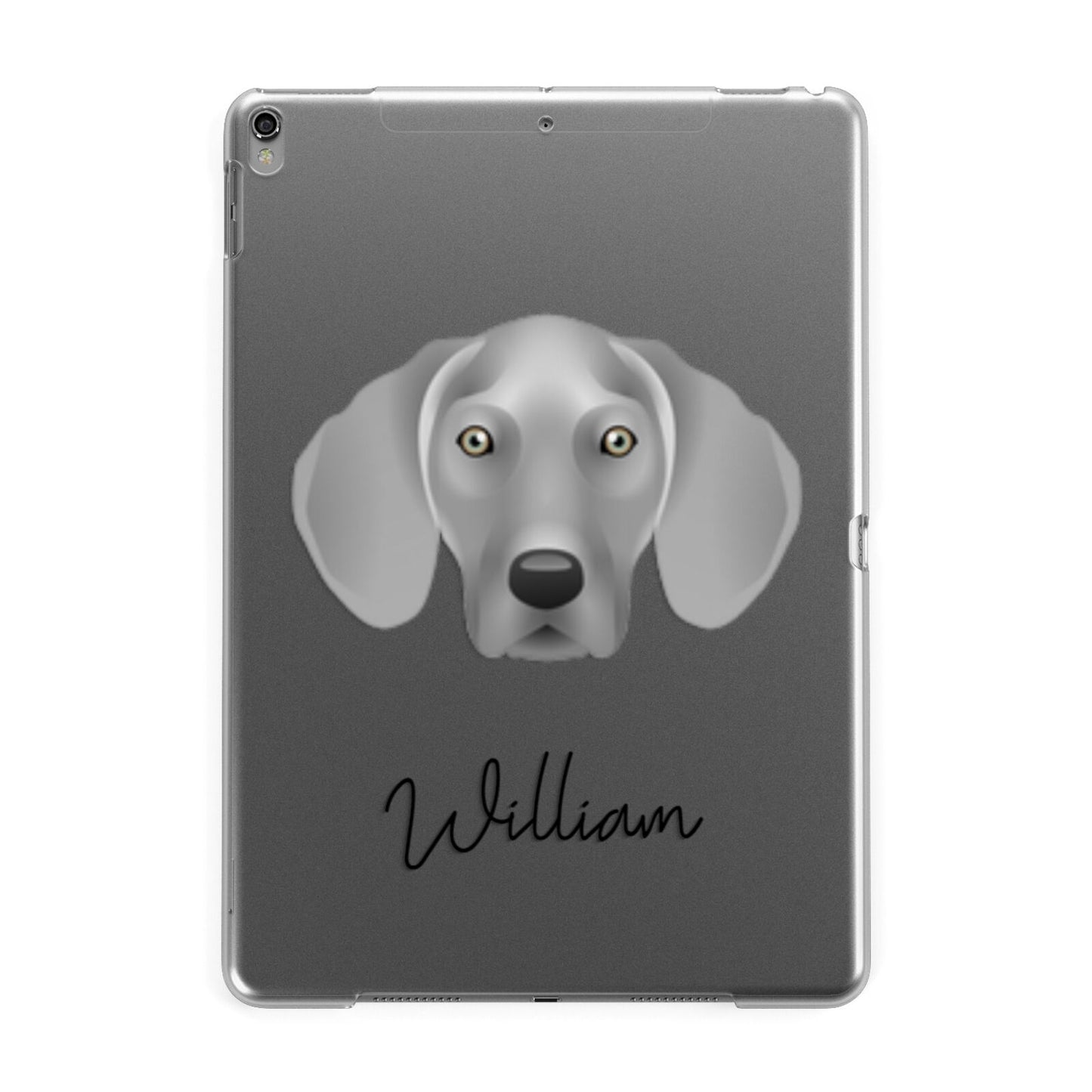 Weimaraner Personalised Apple iPad Grey Case