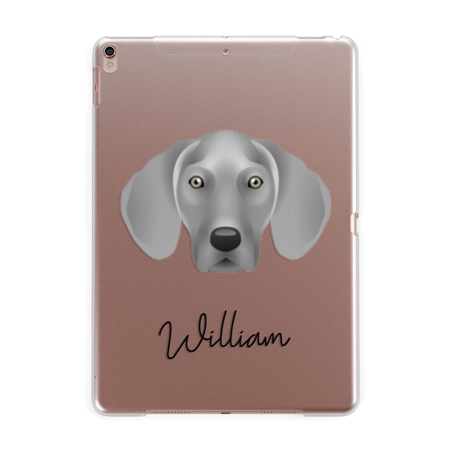 Weimaraner Personalised Apple iPad Rose Gold Case
