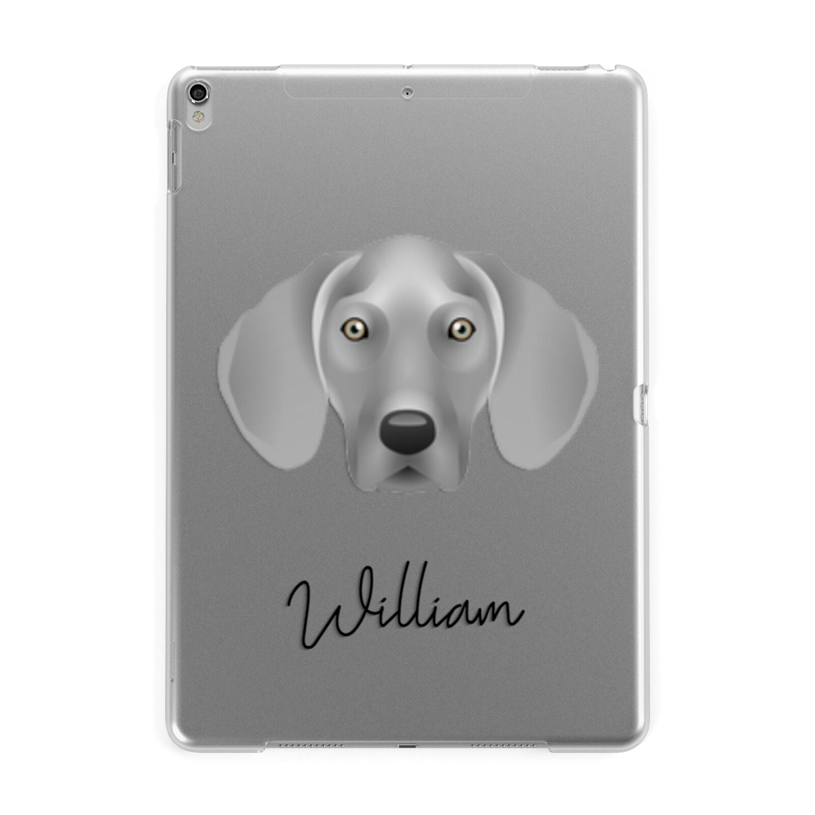 Weimaraner Personalised Apple iPad Silver Case