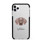 Weimaraner Personalised Apple iPhone 11 Pro Max in Silver with Black Impact Case