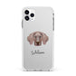 Weimaraner Personalised Apple iPhone 11 Pro Max in Silver with White Impact Case