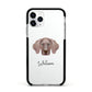 Weimaraner Personalised Apple iPhone 11 Pro in Silver with Black Impact Case