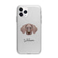 Weimaraner Personalised Apple iPhone 11 Pro in Silver with Bumper Case