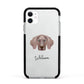 Weimaraner Personalised Apple iPhone 11 in White with Black Impact Case