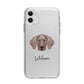 Weimaraner Personalised Apple iPhone 11 in White with Bumper Case