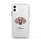 Weimaraner Personalised Apple iPhone 11 in White with White Impact Case
