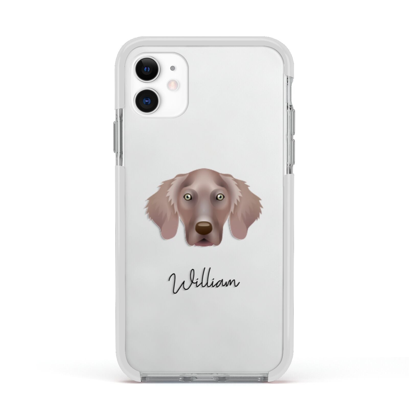 Weimaraner Personalised Apple iPhone 11 in White with White Impact Case