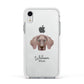 Weimaraner Personalised Apple iPhone XR Impact Case White Edge on Silver Phone