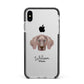 Weimaraner Personalised Apple iPhone Xs Max Impact Case Black Edge on Silver Phone