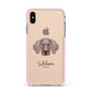 Weimaraner Personalised Apple iPhone Xs Max Impact Case Pink Edge on Gold Phone