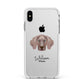 Weimaraner Personalised Apple iPhone Xs Max Impact Case White Edge on Silver Phone