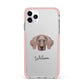 Weimaraner Personalised iPhone 11 Pro Max Impact Pink Edge Case