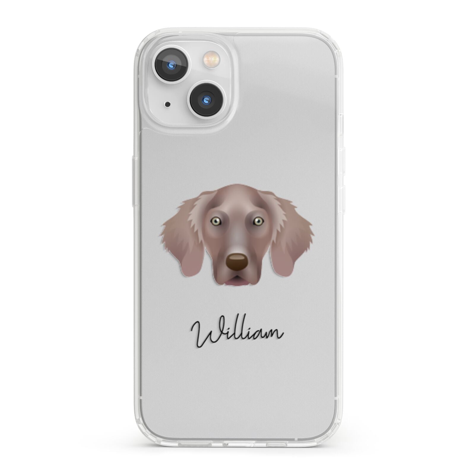 Weimaraner Personalised iPhone 13 Clear Bumper Case