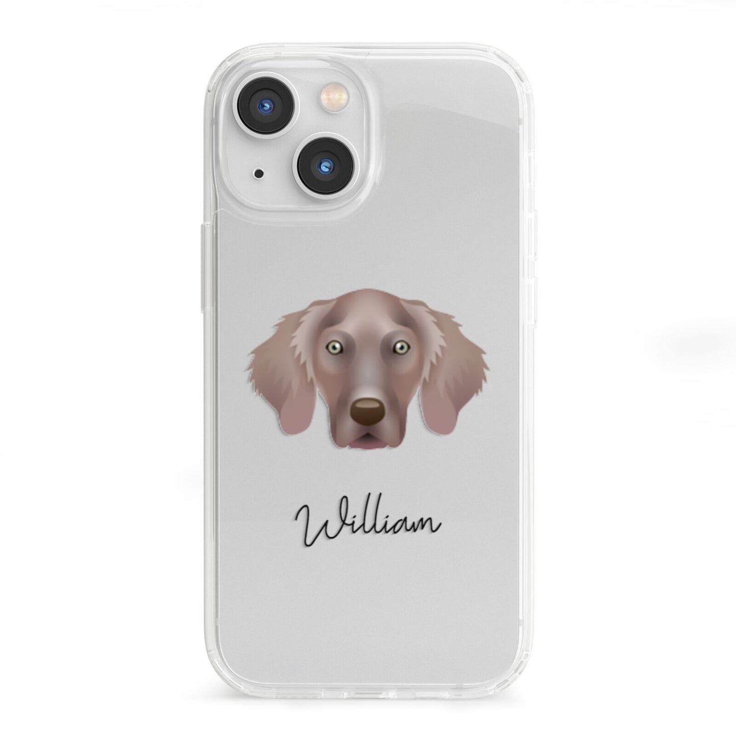 Weimaraner Personalised iPhone 13 Mini Clear Bumper Case
