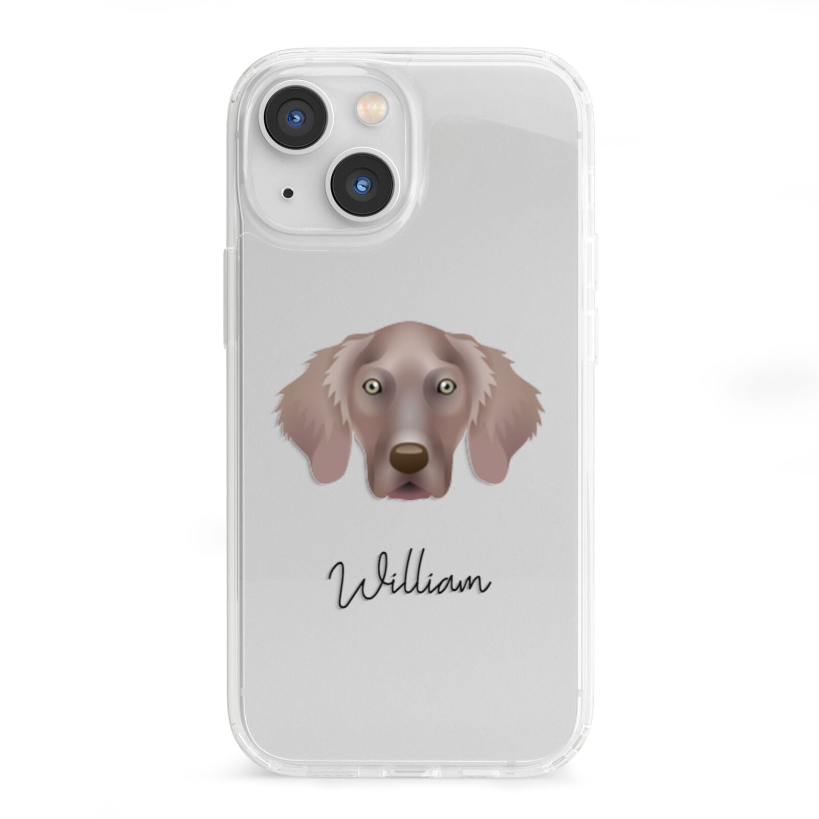 Weimaraner Personalised iPhone 13 Mini Clear Bumper Case