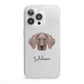 Weimaraner Personalised iPhone 13 Pro Clear Bumper Case