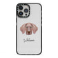 Weimaraner Personalised iPhone 13 Pro Max Black Impact Case on Silver phone