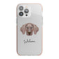 Weimaraner Personalised iPhone 13 Pro Max TPU Impact Case with Pink Edges
