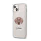 Weimaraner Personalised iPhone 14 Plus Clear Tough Case Starlight Angled Image