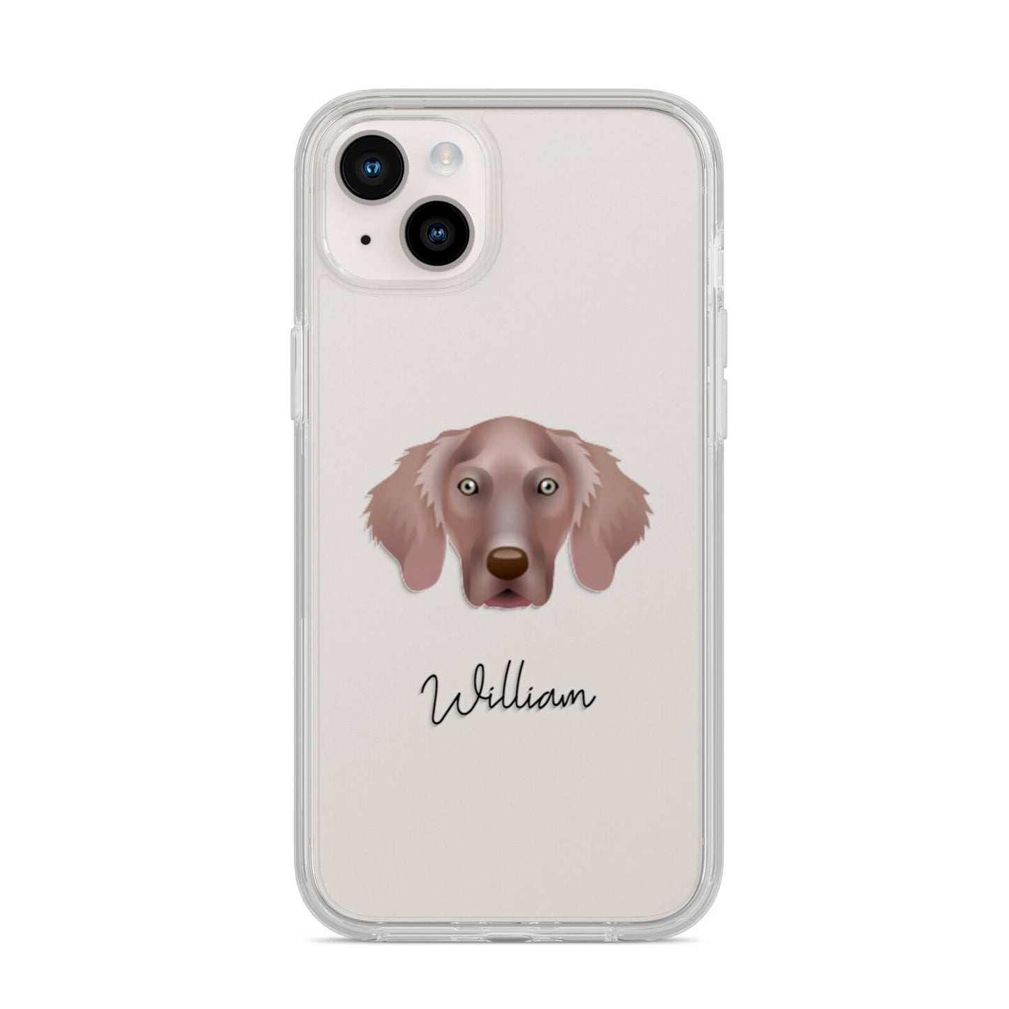 Weimaraner Personalised iPhone 14 Plus Clear Tough Case Starlight