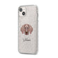 Weimaraner Personalised iPhone 14 Plus Glitter Tough Case Starlight Angled Image