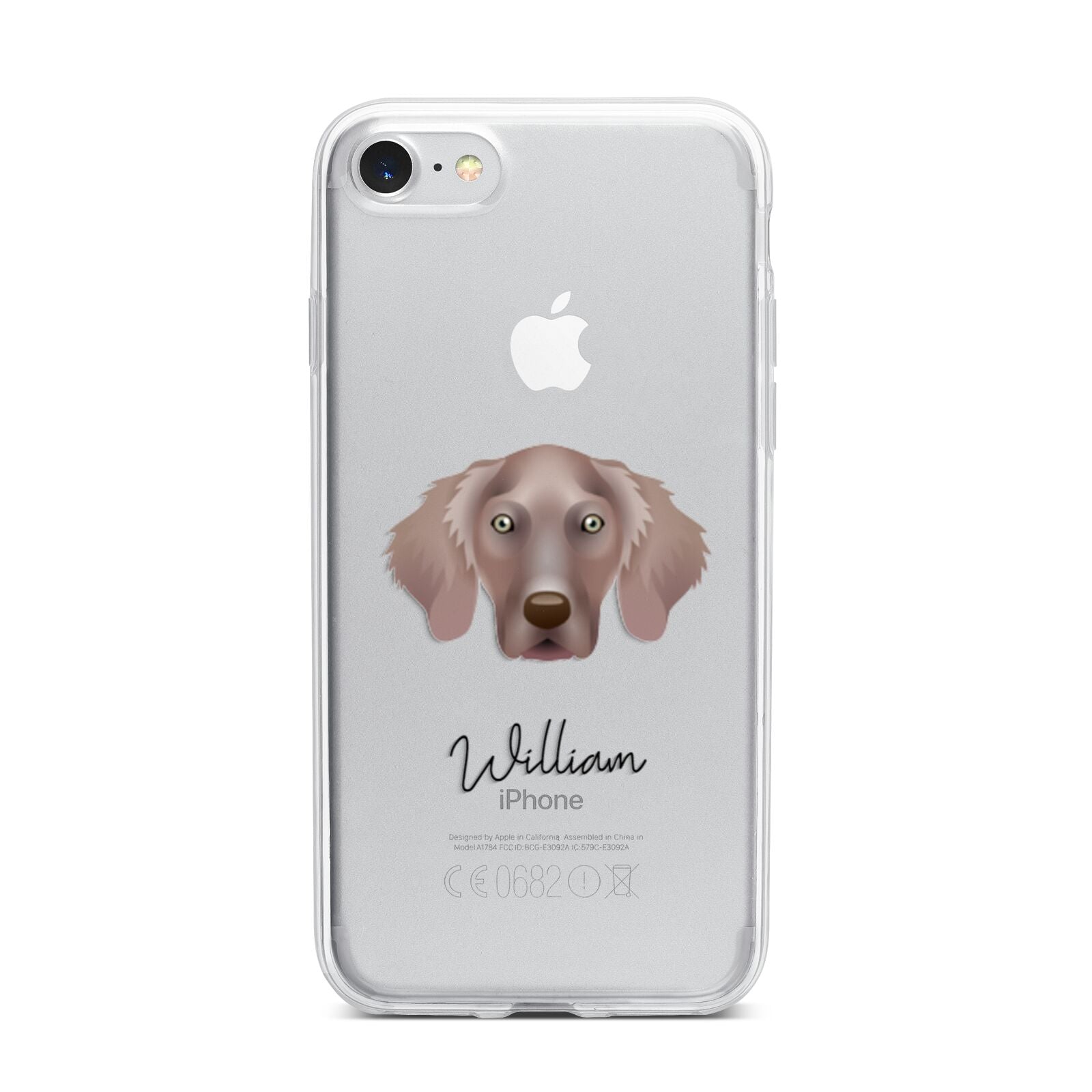 Weimaraner Personalised iPhone 7 Bumper Case on Silver iPhone