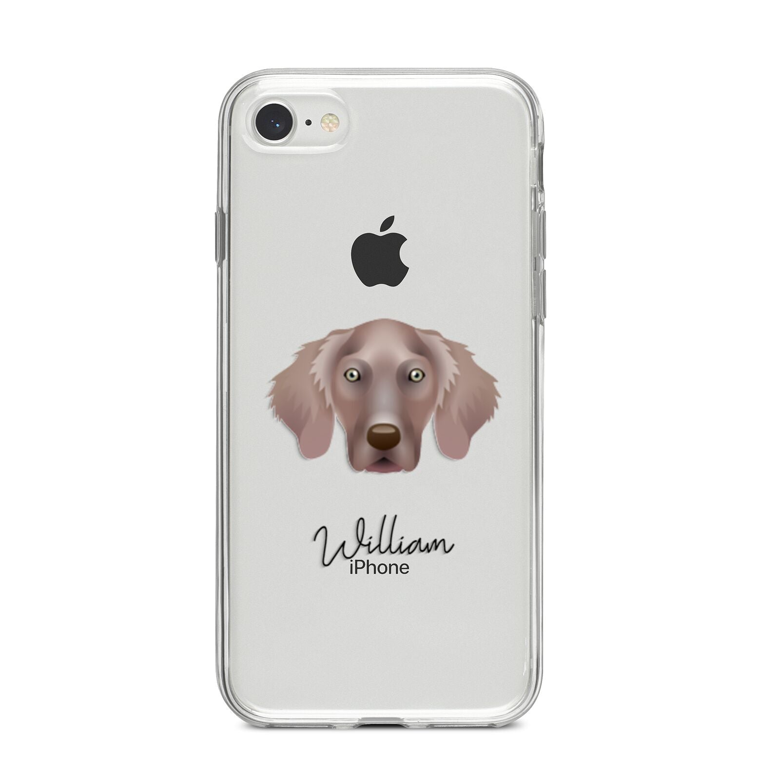 Weimaraner Personalised iPhone 8 Bumper Case on Silver iPhone