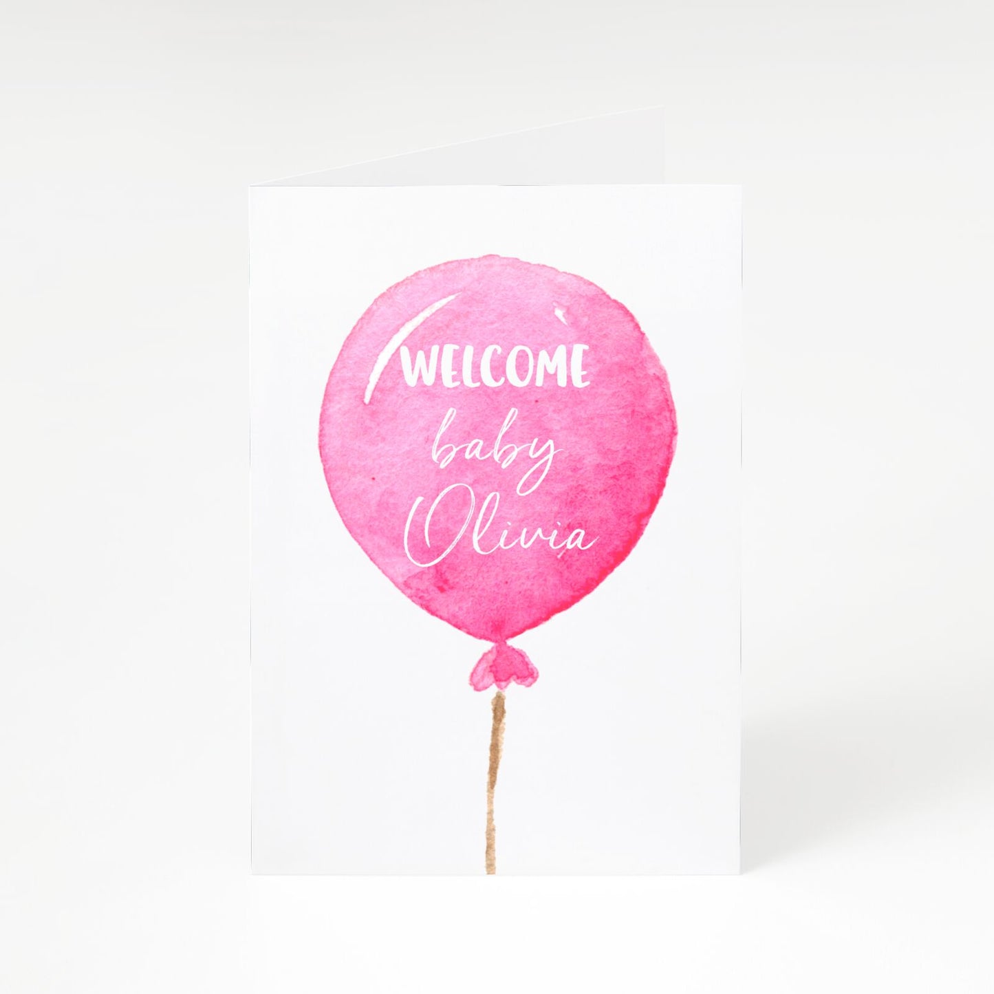 Welcome Baby Girl Balloon A5 Greetings Card