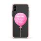Welcome Baby Girl Balloon Apple iPhone Xs Impact Case Pink Edge on Black Phone