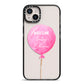 Welcome Baby Girl Balloon iPhone 14 Plus Black Impact Case on Silver phone
