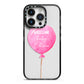 Welcome Baby Girl Balloon iPhone 14 Pro Black Impact Case on Silver phone