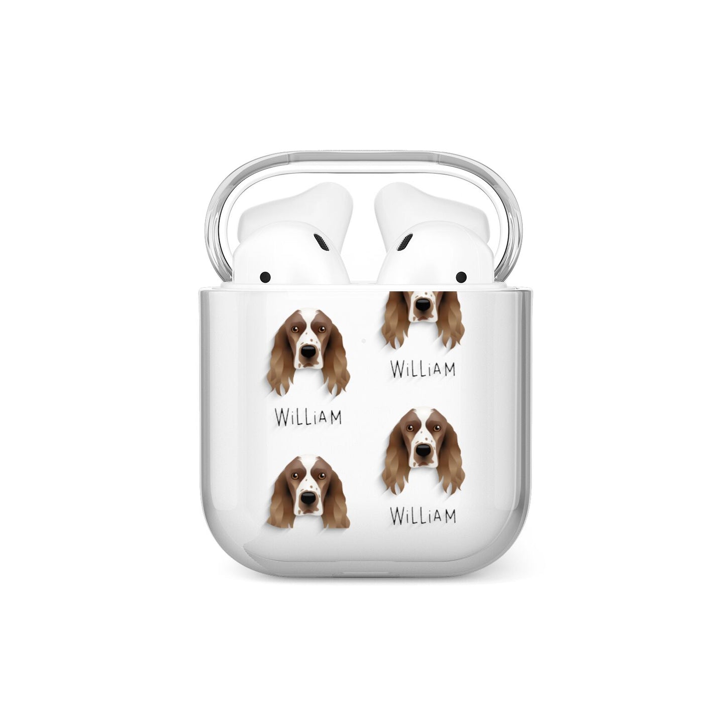 Welsh Springer Spaniel Icon with Name AirPods Case
