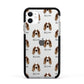 Welsh Springer Spaniel Icon with Name Apple iPhone 11 in White with Black Impact Case