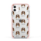 Welsh Springer Spaniel Icon with Name Apple iPhone 11 in White with Pink Impact Case