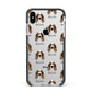 Welsh Springer Spaniel Icon with Name Apple iPhone Xs Max Impact Case Black Edge on Silver Phone