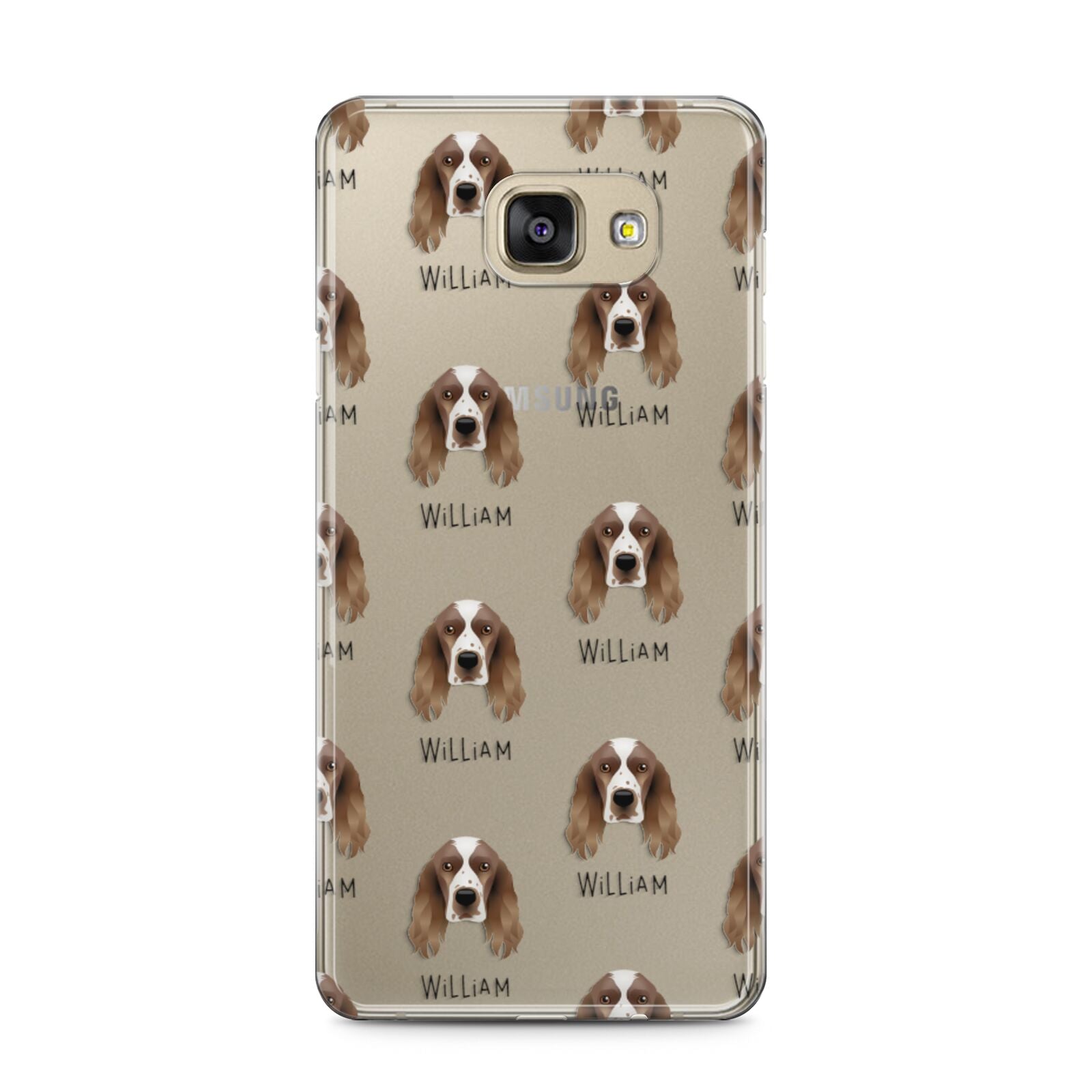 Welsh Springer Spaniel Icon with Name Samsung Galaxy A5 2016 Case on gold phone