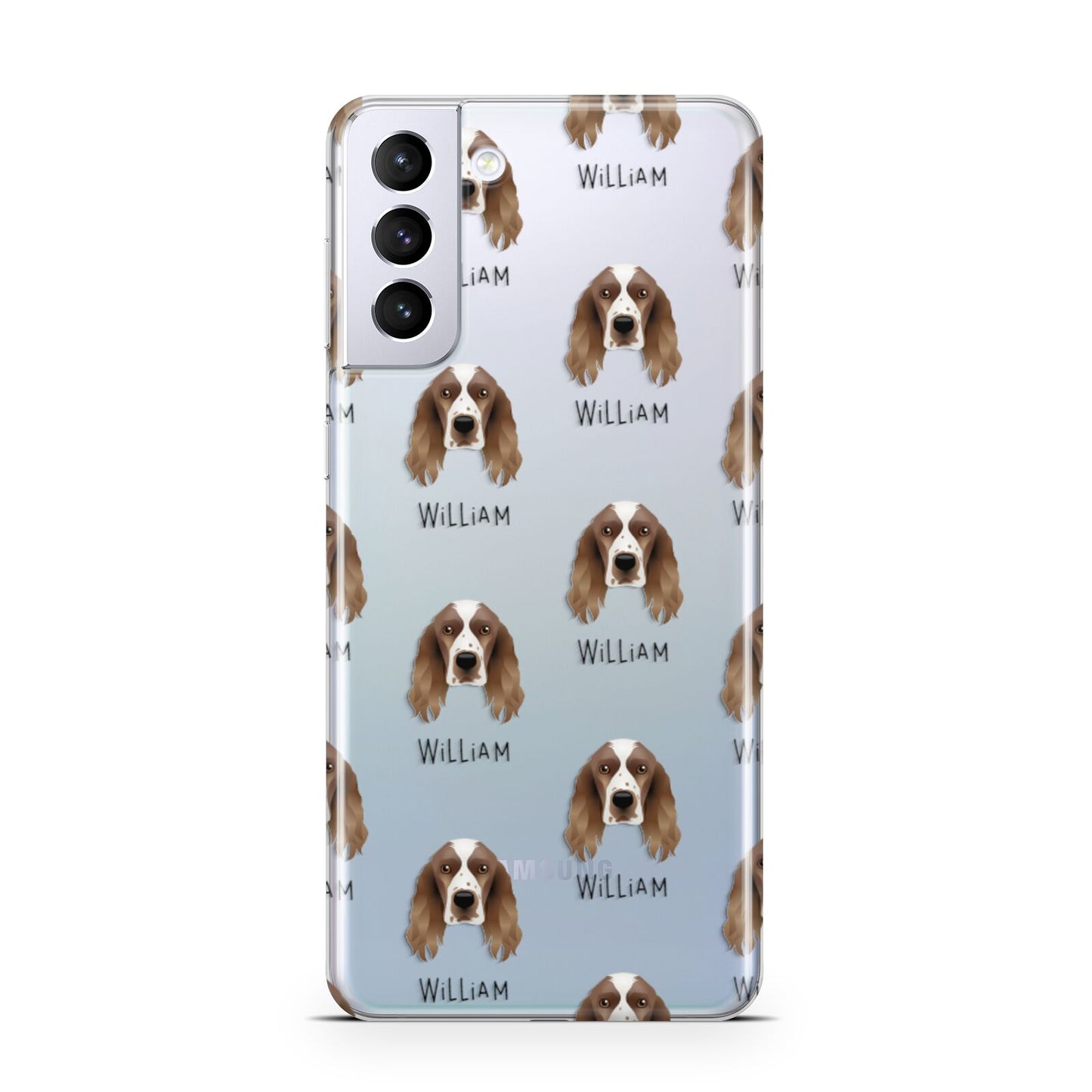 Welsh Springer Spaniel Icon with Name Samsung S21 Plus Phone Case