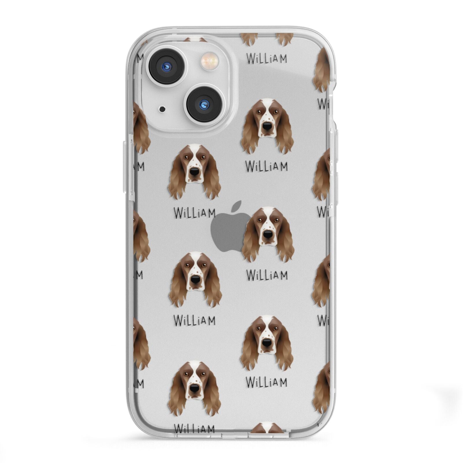 Welsh Springer Spaniel Icon with Name iPhone 13 Mini TPU Impact Case with White Edges