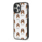 Welsh Springer Spaniel Icon with Name iPhone 13 Pro Max Black Impact Case Side Angle on Silver phone
