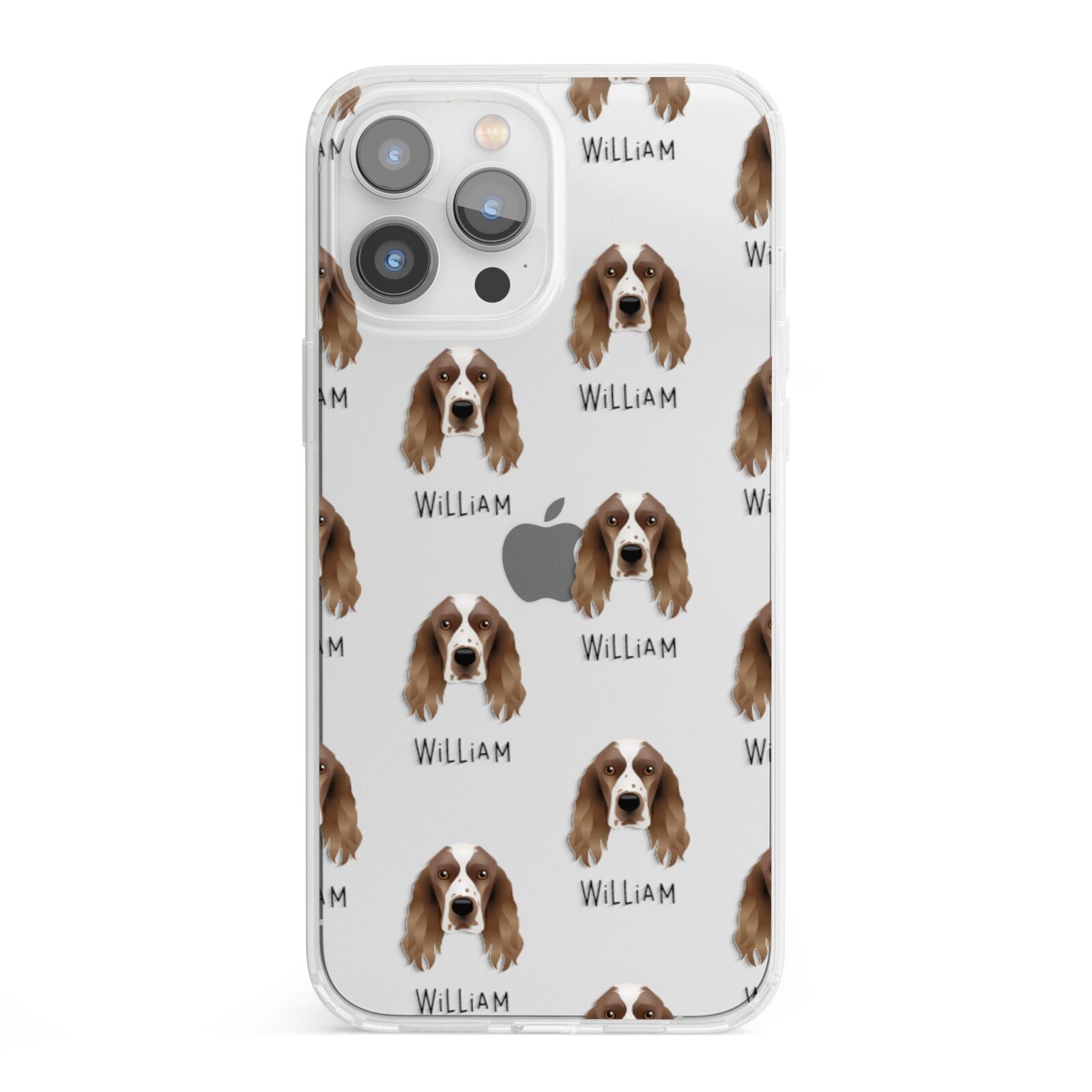 Welsh Springer Spaniel Icon with Name iPhone 13 Pro Max Clear Bumper Case