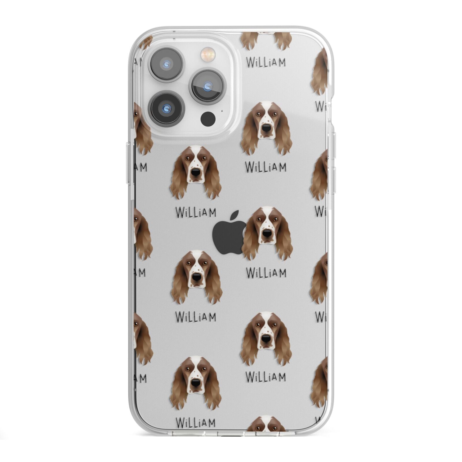 Welsh Springer Spaniel Icon with Name iPhone 13 Pro Max TPU Impact Case with White Edges